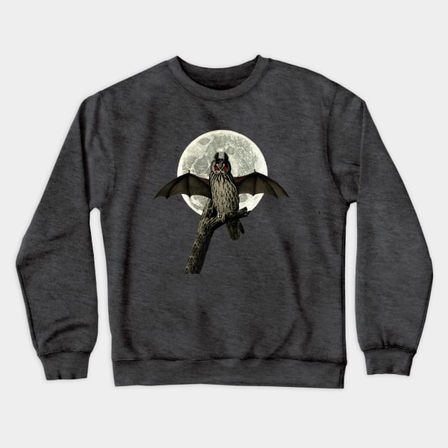 Mothman Creepture Crewneck Sweatshirt by Black Rabbit Curiosities 